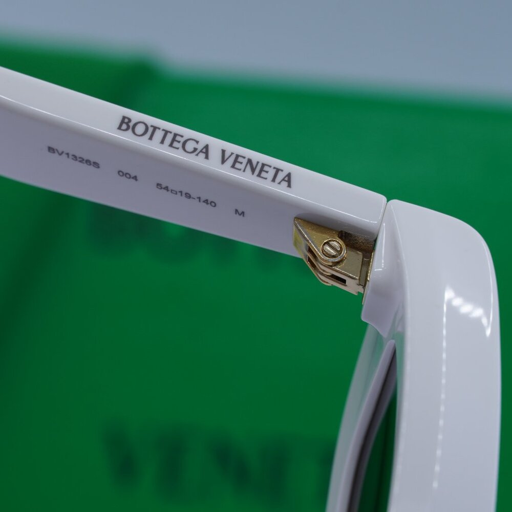 Bottega Veneta BV1326S 004 Rectangle Sunglasses - Ivory/Brown - Picture 8 of 10